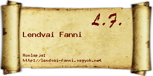 Lendvai Fanni névjegykártya